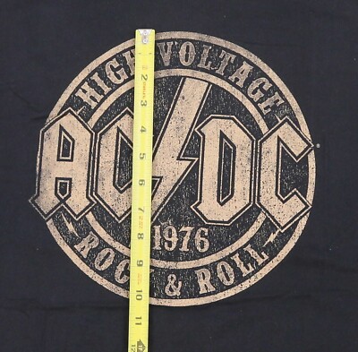 Men's AC/DC 1976 High Voltage Rock & Roll Album Vintage Look T