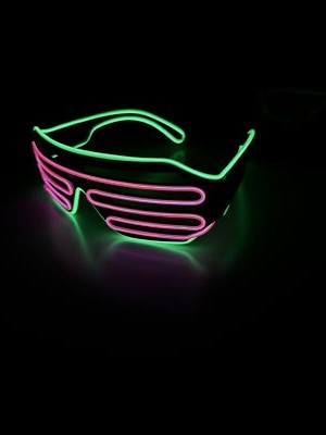 BLINXS EL Neon-Brille ''SHUTTER'' in verschiedenen Farben - für Party, Konzerte