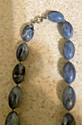 VINTAGE DENIM BLUE PLASTIC BEADED NECKLACE — photo 2