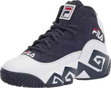 Zapatos de baloncesto Fila MB 1BM00511-125 para hombre blancos/azul marino/rojos, talla 8 ~ 16 EE. UU.