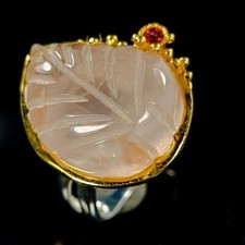 Natural Rose Quartz Ring 925 Sterling Silver Size 10 /B-R2056