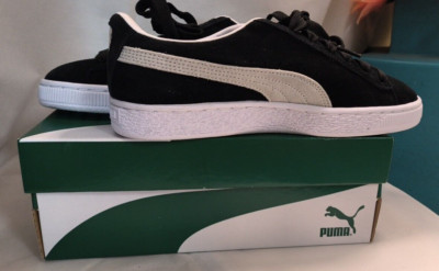 Women's Original Classic Puma's XLL Suede Size 7 Black & White New Laced Uped