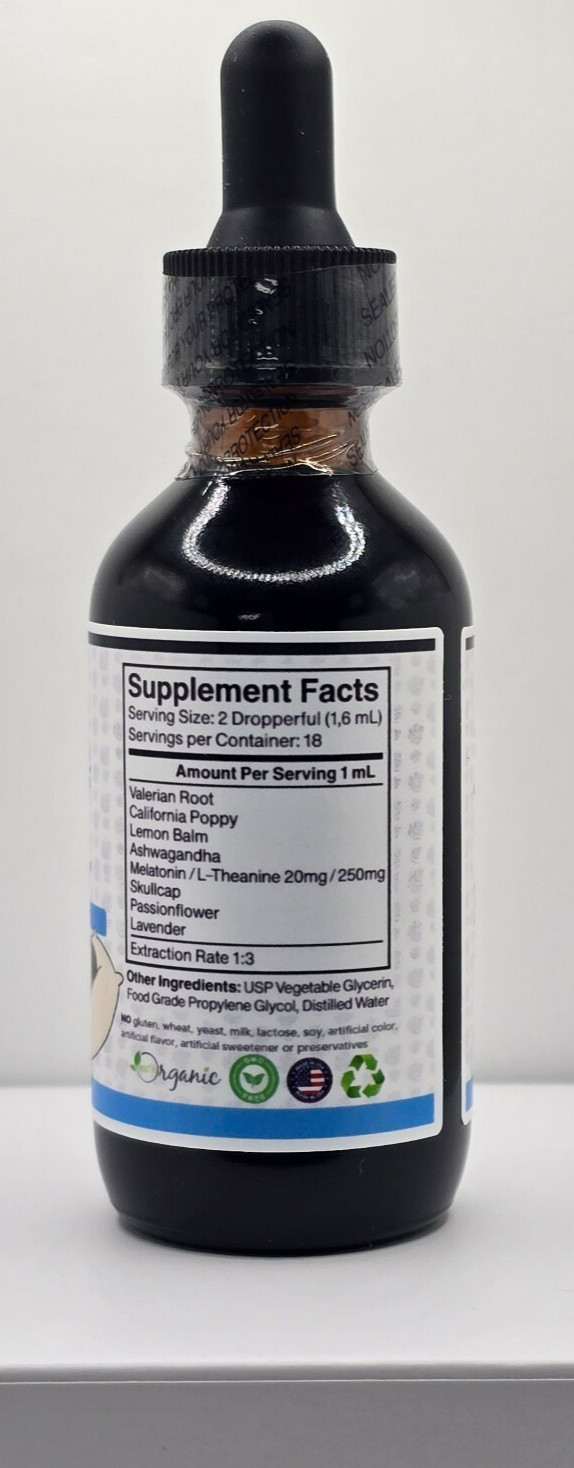 Sleep Better Support Blend 2oz - Melatonin 20mg L-Theanine 200mg Valerian Root |