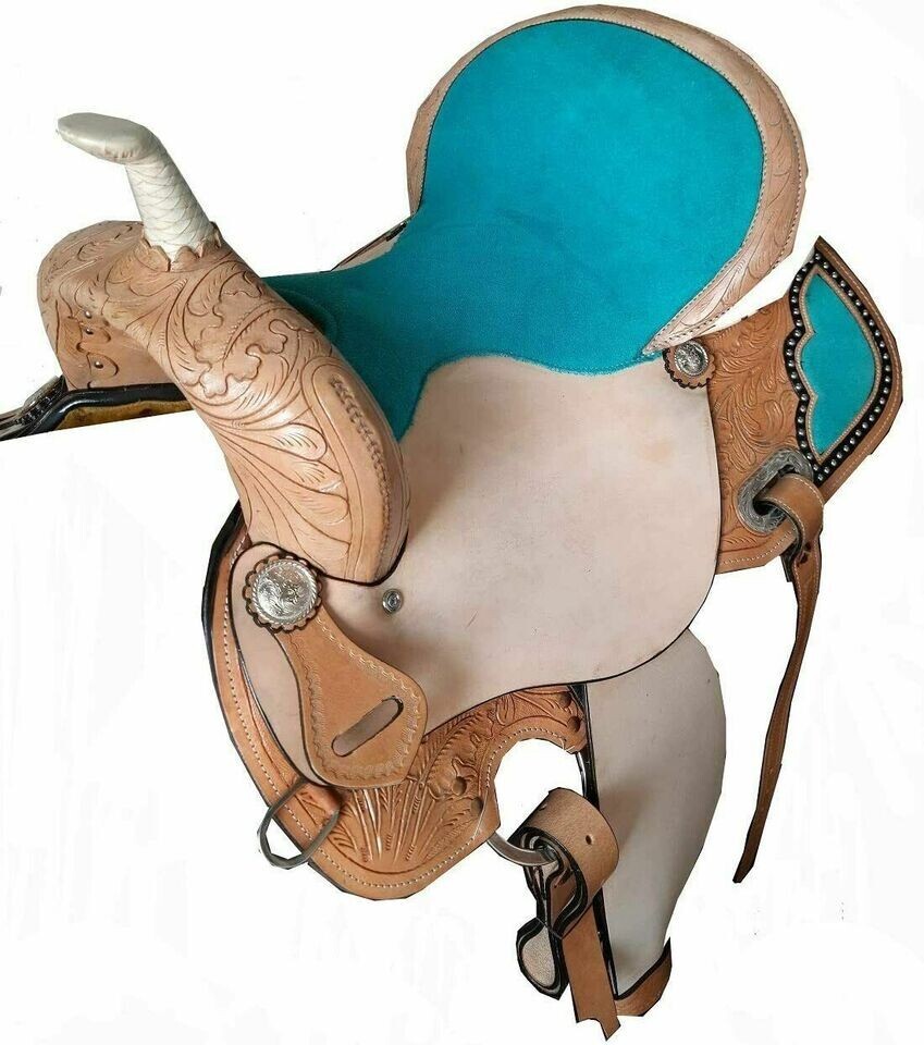 Selle Western Barrel Racing D&L SADDLERY - Cuir Haut De Gamme - Taille 12 à 18 Pouces