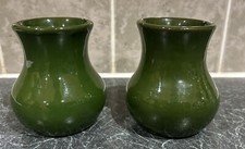 Pair Of Antique Robert Sydenham Show Vases In Green Ground - Gardening / Flowers