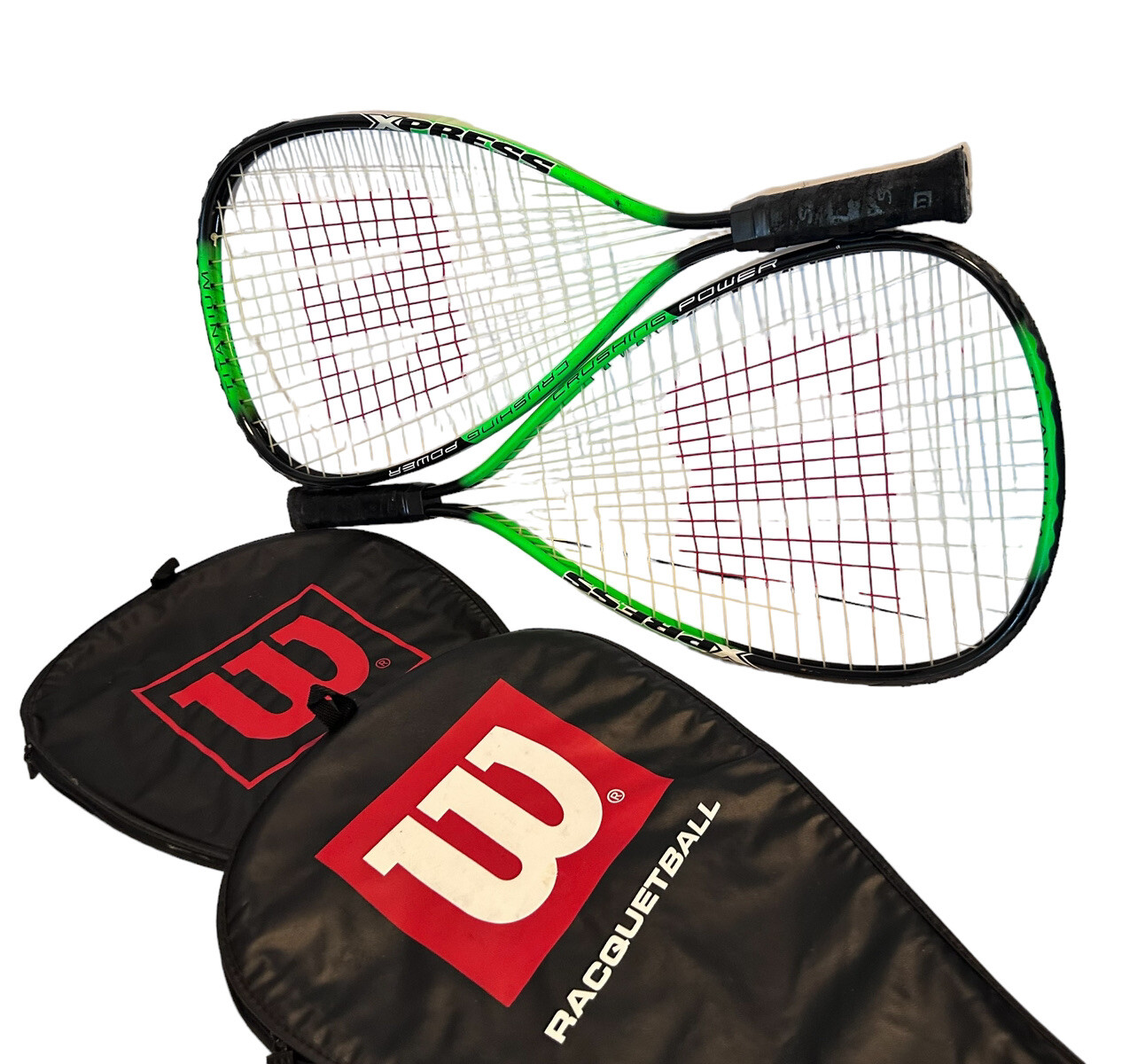 2 Wilson Xpress Power Titanium Racquetball Racquet XS 3 7/8” Set With