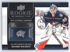 2020-21 Upper Deck Elvis Merzlikins #RR-9 Rookie Retrospective Blue Jackets