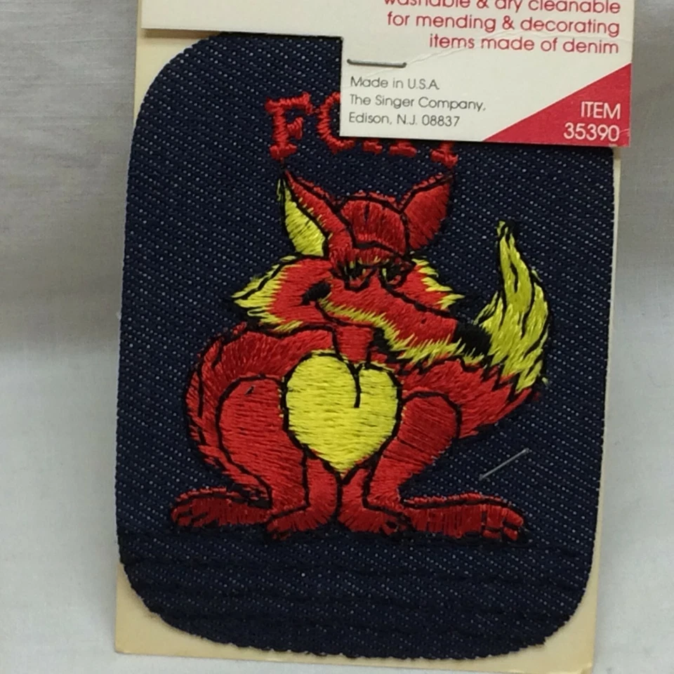 Vintage Singer Embroidered Iron On Patch "Foxy" - Image 3 of 4