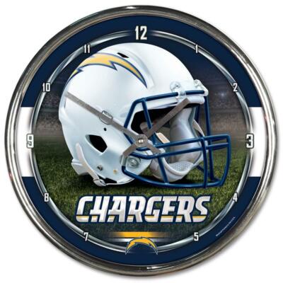 Los Angeles Chargers 12 Inch CHROME Clock by Wincraft - Perfect for Man Cave