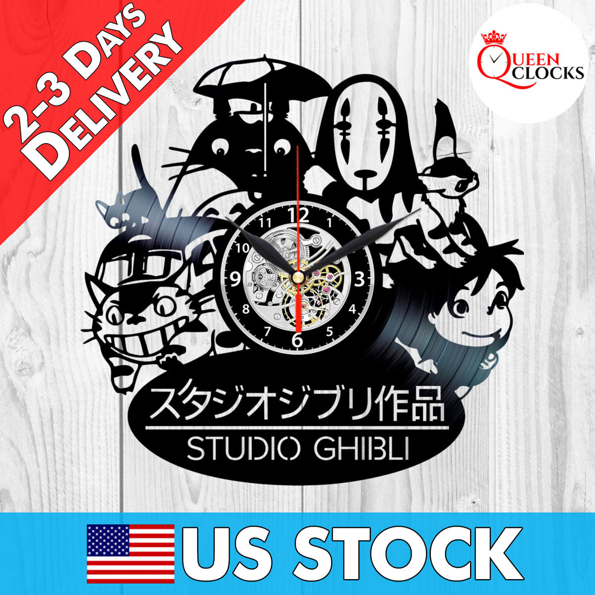 Studio Ghibli Anime Spirited Away Vinyl Record Wall Clock Best Gifts Room Decor
