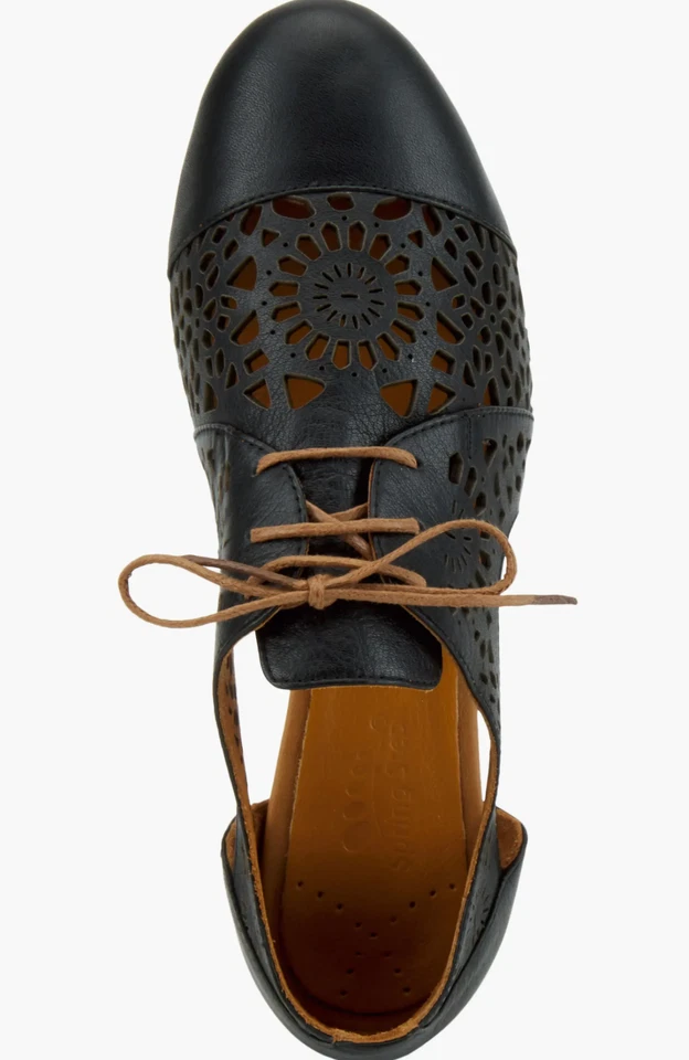Spring Step Theone Cutout Derby Flat in Black Leather 2460 Size 10.5-11 (42 EU) - Image 4 of 4