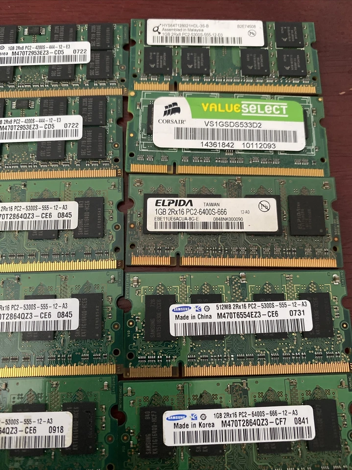 Working JOBLOT of laptop 15 x Laptop RAM - 512mb & 1GB Samsung/Corsair/Hynix - Image 4 of 4