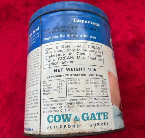 Vintage Cow and Gate formula baby milk tin. 1950s - Picture 4 of 5
