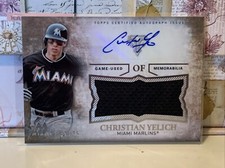 2015 Topps Triple Threads Christian Yelich Autograph Game Used Relic #52/75