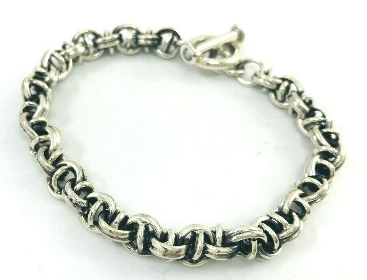 Handmade Taxco Mexican 925 Sterling Silver Chain Bracelet