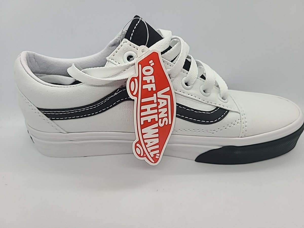 Vans Old Skool Color Block True White/Black Shoes Men's Size