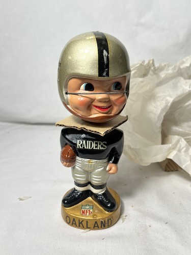 Vtg Oakland Raiders sports specialties bobble head 60s original box Nos