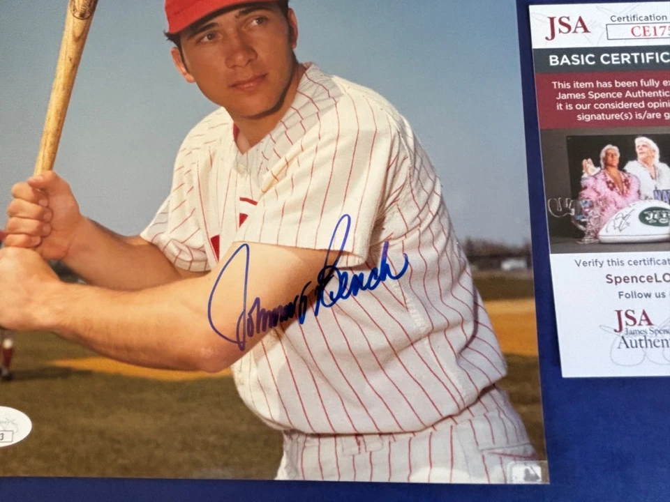 JOHNNY BENCH signed 8x10 photo REDS JSA COA #CE17503 - GORGEOUS AUTO - Image 3 of 4