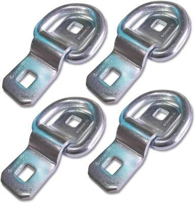 4 PacK 3/8  Heavy Duty D Rings Tie Down Anchors Hooks for Trailer Truck Bed Pick