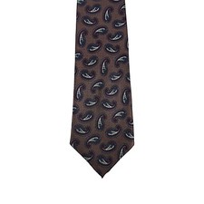 Stafford Men's Necktie 100% Silk Brown Red Blue Paisley Made In USA Vintage