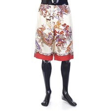GUCCI 1350 Silk Bermuda Shorts With Artwork Print