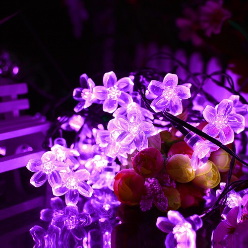 50 LED Solar String Lights Flower Bulbs Garden Outdoor Party Fairy Decor Lamp UK - Picture 9 of 12