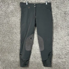 Horze Breeches Women's 2XL (34x28) Gray Knee Patch Horseback Riding Stretch