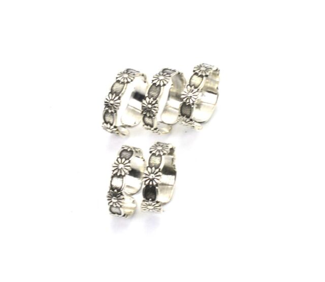 WHOLESALE 5PC 925 SOLID STERLING SILVER PLAIN TOE ADJUSTABLE RING LOT R352