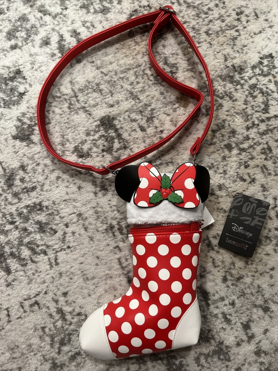 NWT Loungefly Disney Minnie Mouse Christmas Stocking Crossbody Polka Dot Bag NWT Loungefly Disney Minnie Mouse Christmas Stocking  main image 3