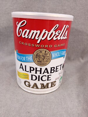 Campbells Alphabet Dice Game summer fun Crossword words sealed large soup can