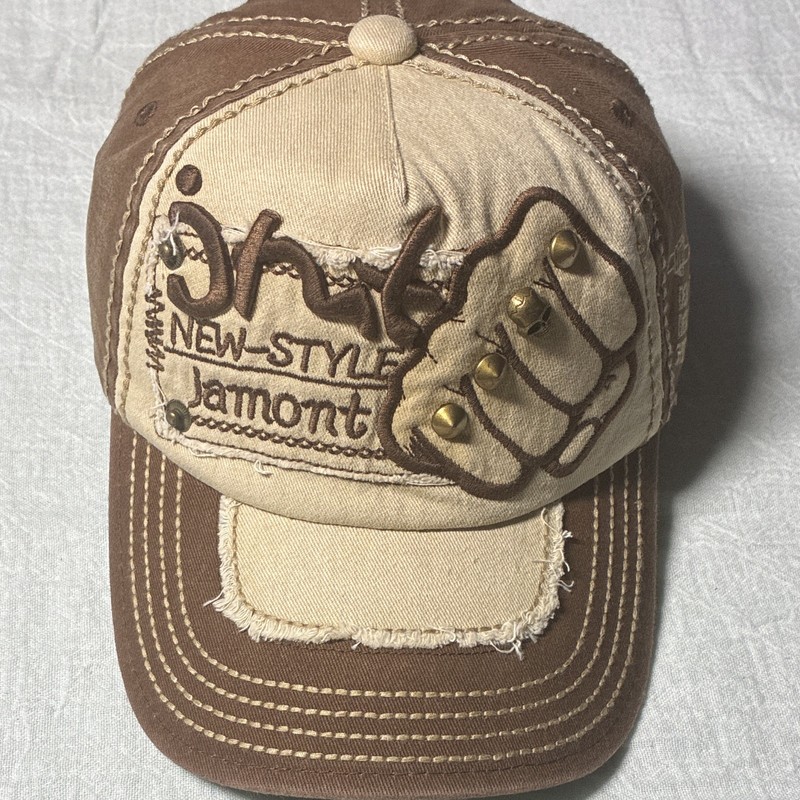 Jamont Brown/Beige Colorblock Cap Men's Streetwear Fist Free Shipping