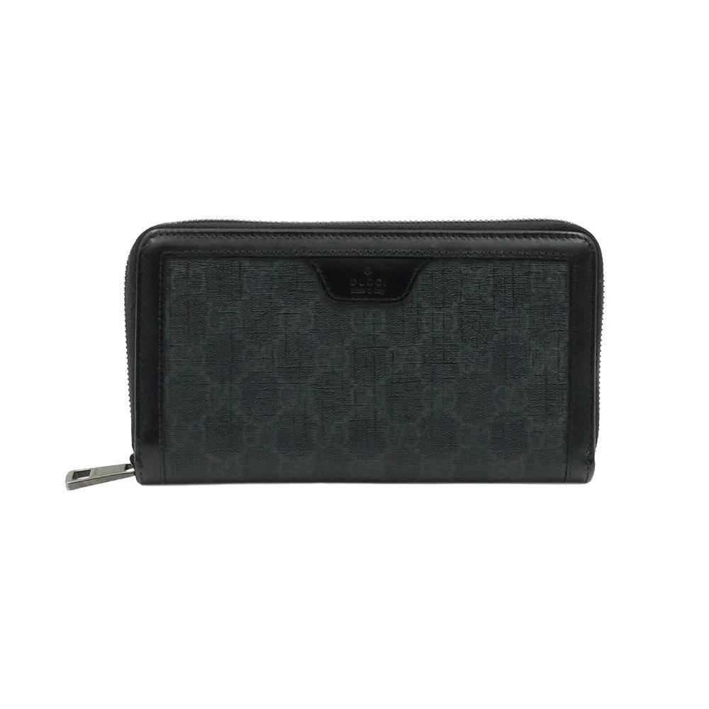 Portefeuille long Gucci GG Supreme toile cuir noir fermeture éclair 322147 76641861