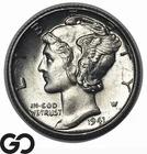 1941-D Mercury Dime, Choice BU++, Full Bands