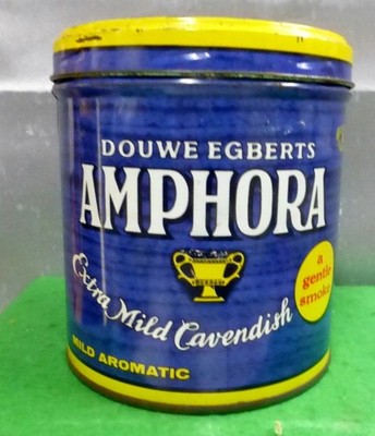 VINTAGE AMPHORA EXTRA MILD CAVENDISH ''BLUE'' PIPE TOBACCO TIN DOUWE EGBERTS vqs