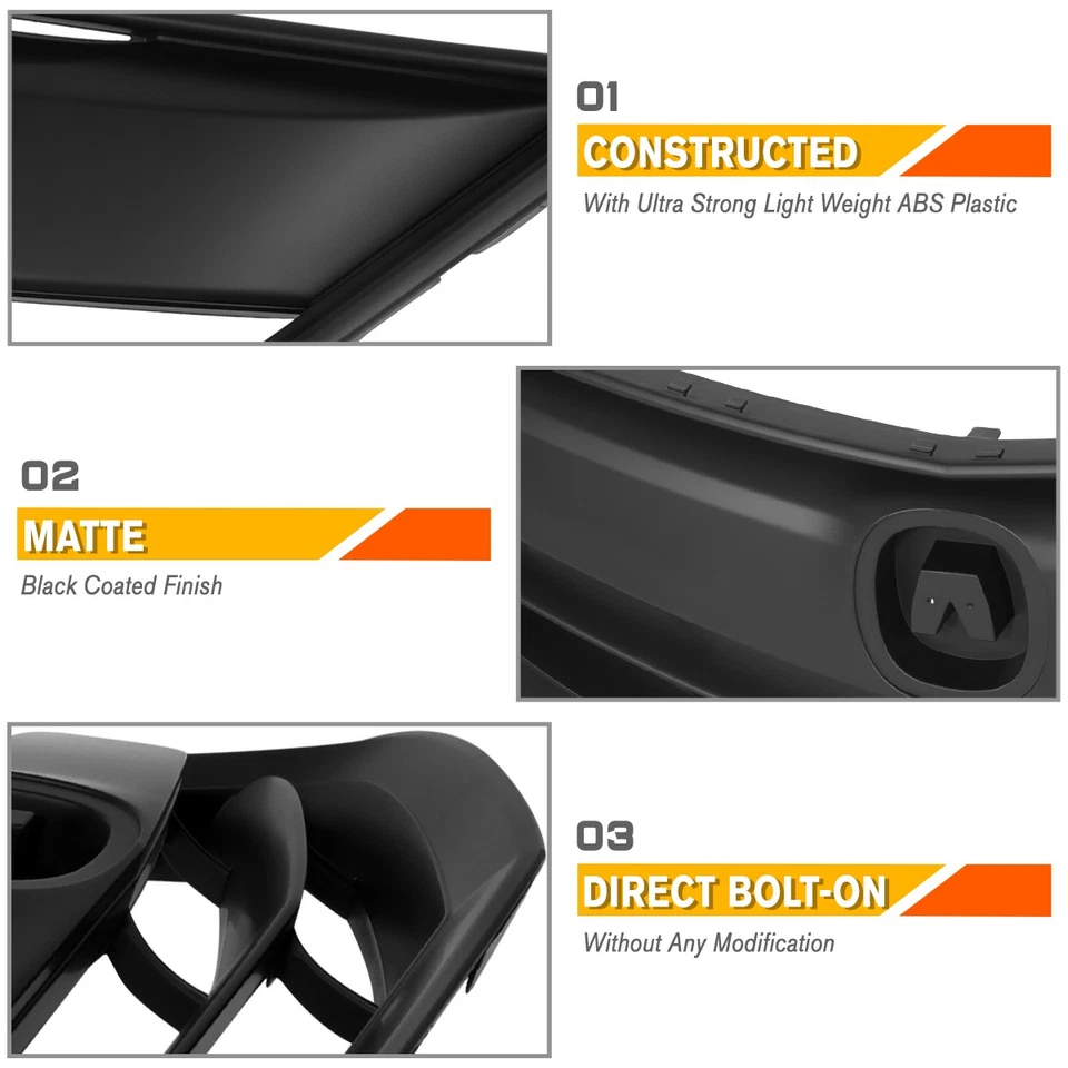 Para 13-15 Acura ILX Parrilla de Estilo de Fábrica Frontal Superior con Ranura para Insignia Foto 4 de 4