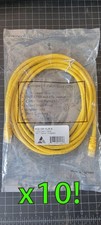 Yellow CAT6 Cat 6 Ethernet RJ45 Patch Cable 10ft - PC6-10F-YLW-S - LOT OF 10