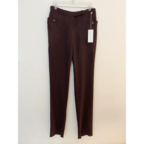 Pantalone VALENTINO lana vergine senza orli nuovo con etichetta taglia 6 Made in Italy