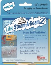 Warm Company Lite Steam-A-Seam 2 Double Stick Fusible Web-.5"X20yd FOB: MI