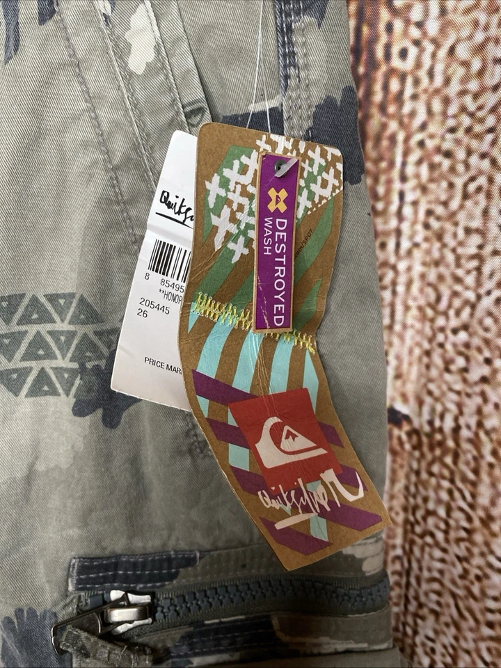 Pantalones cargo Quiksilver para niño jóvenes talla 26 camuflaje nuevos con etiquetas Foto 3 de 4