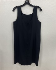 Linda Allard Ellen Tracy Womens Dark Navy Solid Sleeveless Sheath Dress