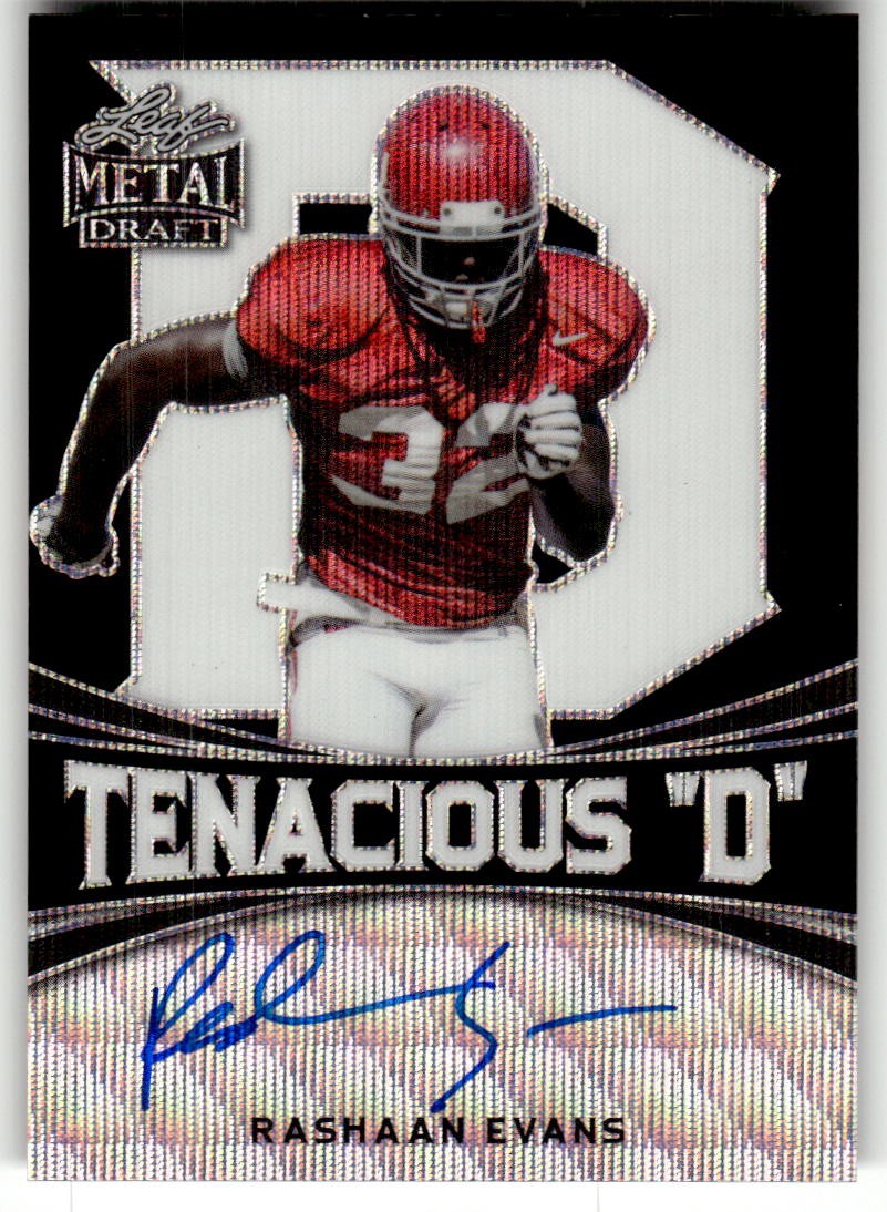 Rashaan Evans Leaf Metal Draft Autographs #RE1 Black Prismatic