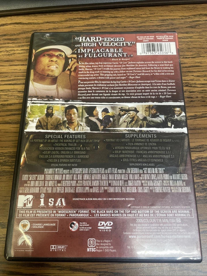Get Rich or Die Tryin (DVD, 2006, Widescreen) - Image 2 of 2