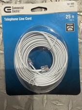 Commercial Electric 25ft Telephone Line Cord White 187503