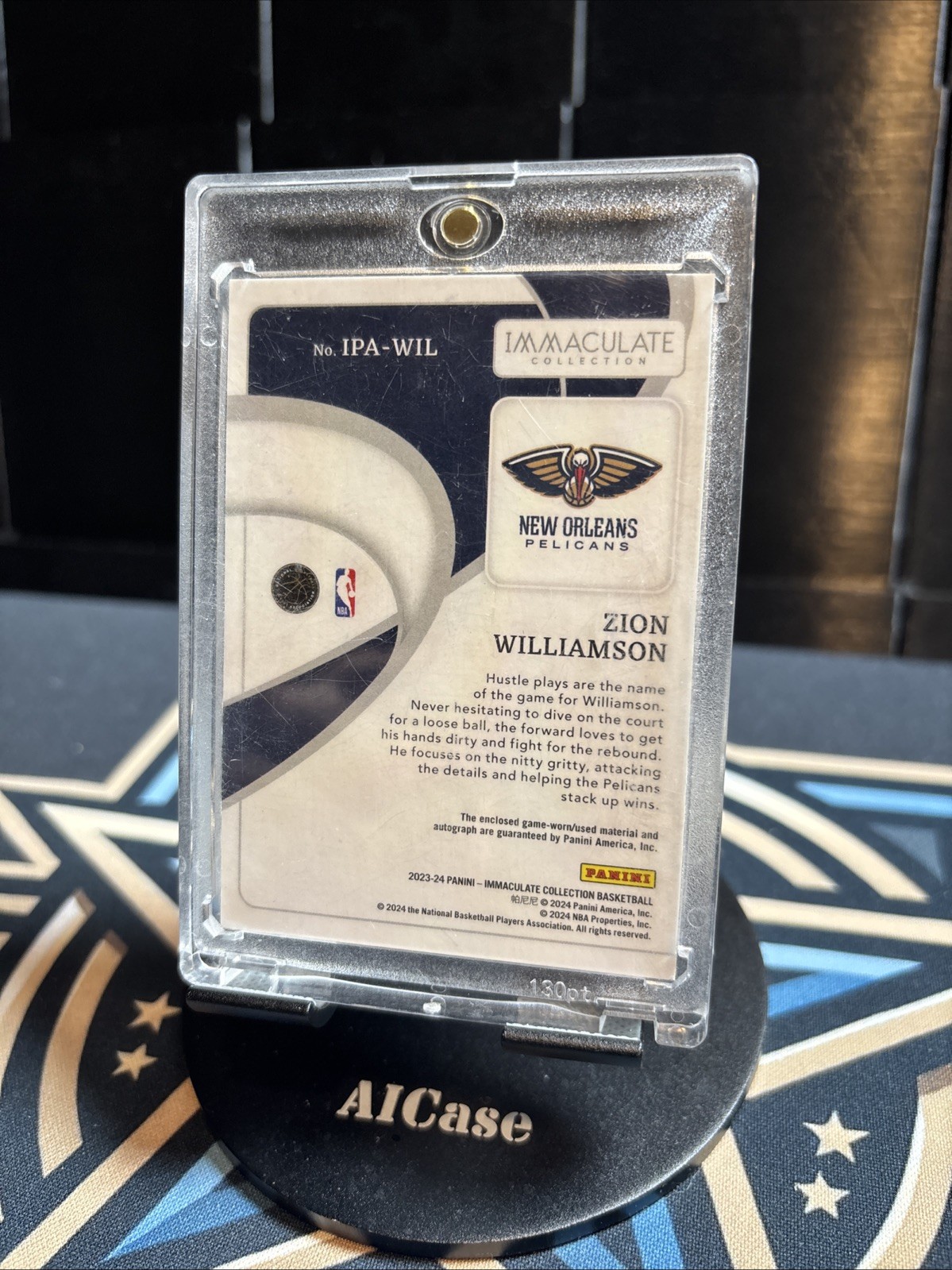 2023-24 Zion Williamson Immaculate Patch Auto /25 #IPA-WIL Pelicans NBA view 2
