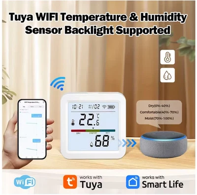 Tuya WIFI Smart Thermometer Hygrometer Temperatur Feuchtigkeitssensor LCD Sensor - Bild 1 von 4