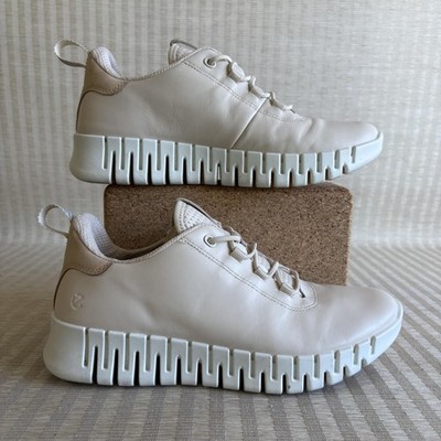 ECCO Gruuv W Leather Sneakers Womens EU 40 US 9-9.5 Beige Comfort Walking Shoes