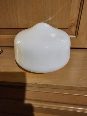 Vintage Art Deco Schoolhouse Globe White Glass Ceiling Light Shade