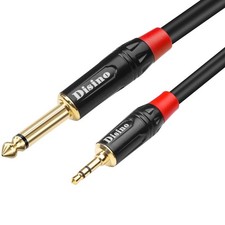 Disino 1/4 inch TS to 1/8 inch TRS Cable, 1/4" TS Mono to 1/8 inch 3.5mm TRS...