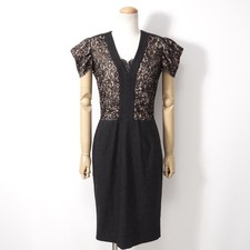 RED VALENTINO Lace Docking Dress Women Size 40 Black Beige Genuine