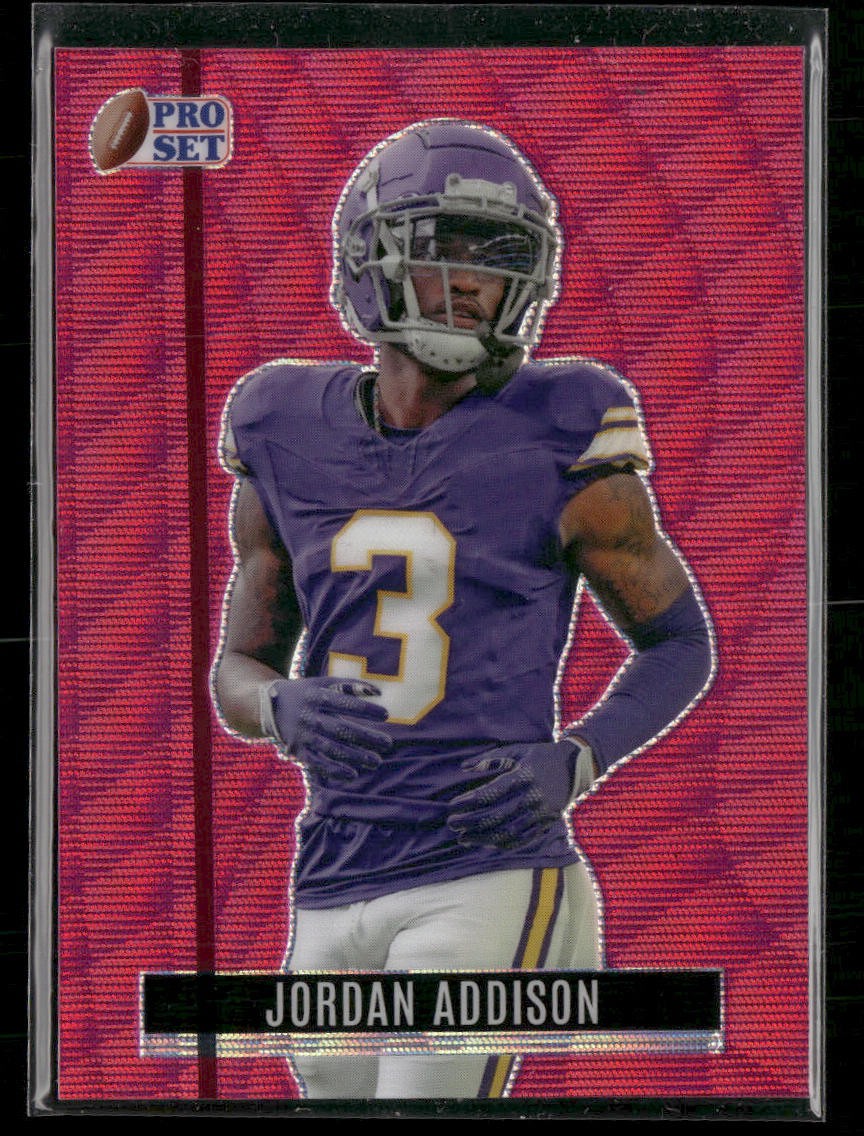 2023 Pro Set Metal #RB-53 Jordan Addison Retro Pink Wave #/4
